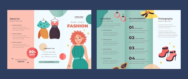 Modèle De Brochure Sur Les Tendances De La Mode Dessinés à La Main