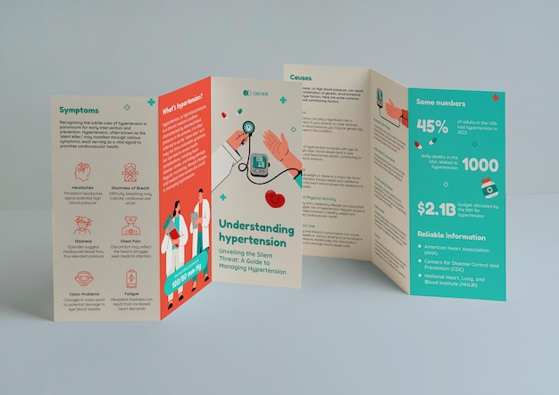 Modèle de brochure tripla sur la gestion de l'hypertension