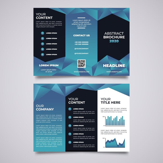 Modèle de brochure à trois volets abstrait