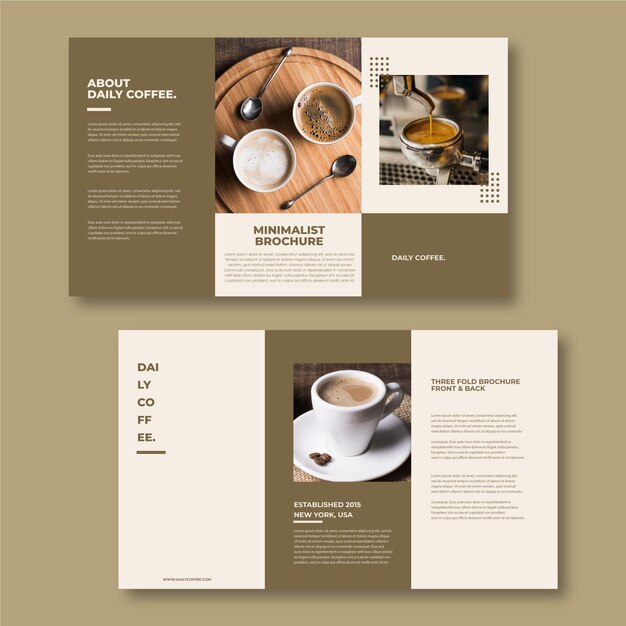 Modèle de brochure à trois volets minimal avec photo