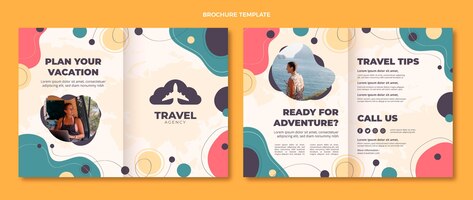 Modèle de brochure de voyage design plat