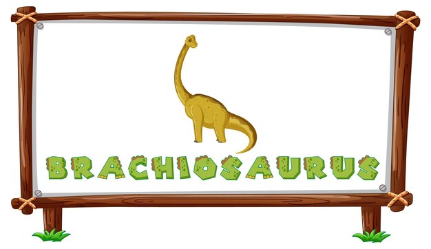 Modèle De Cadre Avec Dinosaures Et Texte Brachiosaurus Design Insi