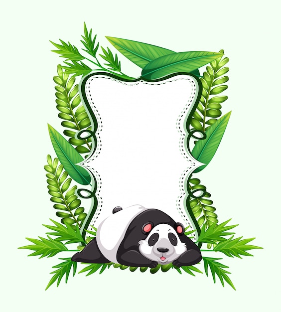 Modèle de cadre avec panda mignon