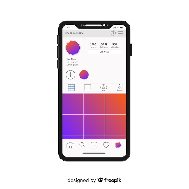 Modèle De Cadre Photo Instagram Sur Smartphone