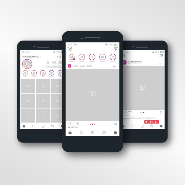 Modèle de cadre photo instagram sur Smartphone