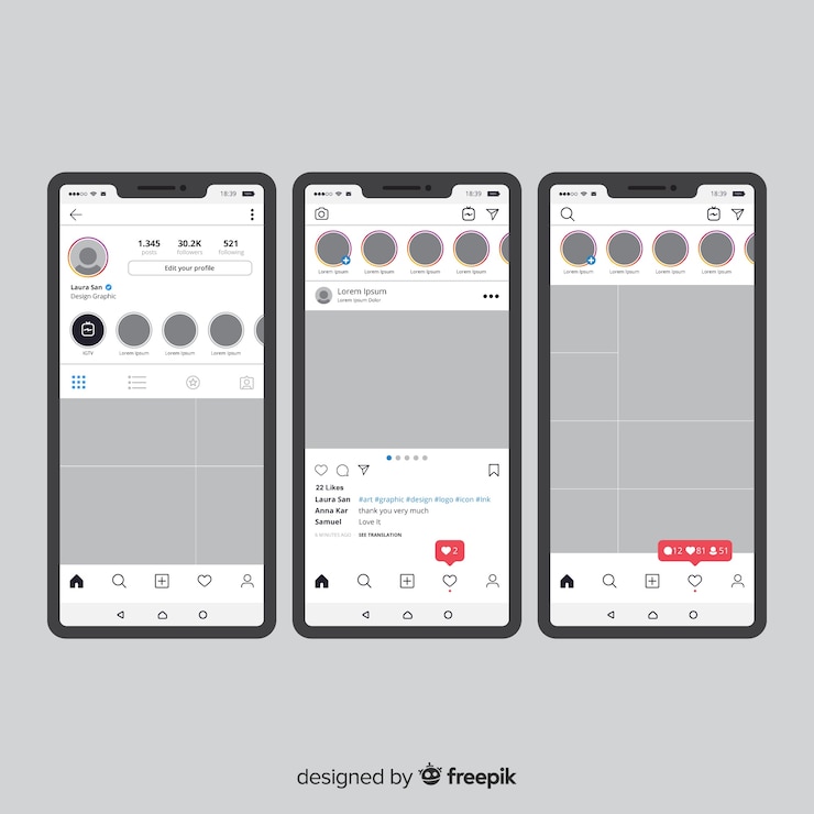 Vecteur gratuit modèle de cadre photo instagram
