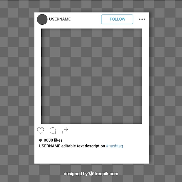 Vecteur gratuit modèle de cadre simple d'instagram