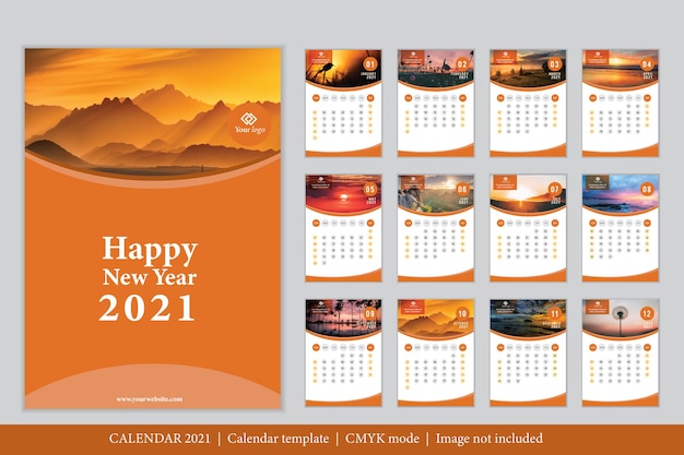 Modèle De Calendrier 2021 Design Moderne