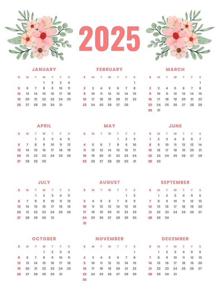 Vecteur gratuit modèle de calendrier 2025 pour les événements et les affaires de la nouvelle année