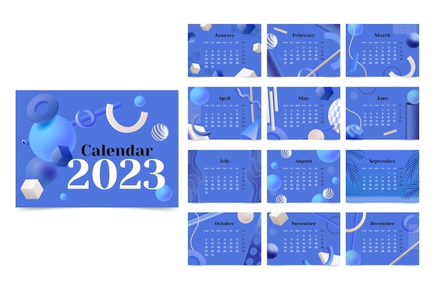 Modèle De Calendrier De Bureau Réaliste 2023