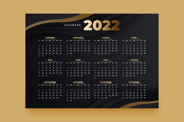 Modèle de calendrier dégradé 2022