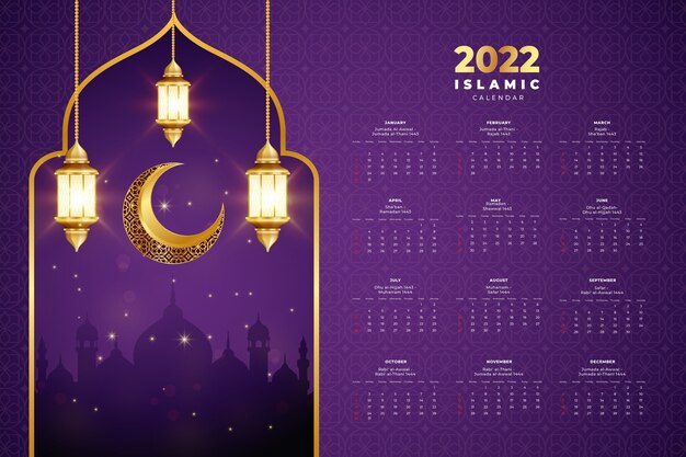 Modèle de calendrier islamique réaliste