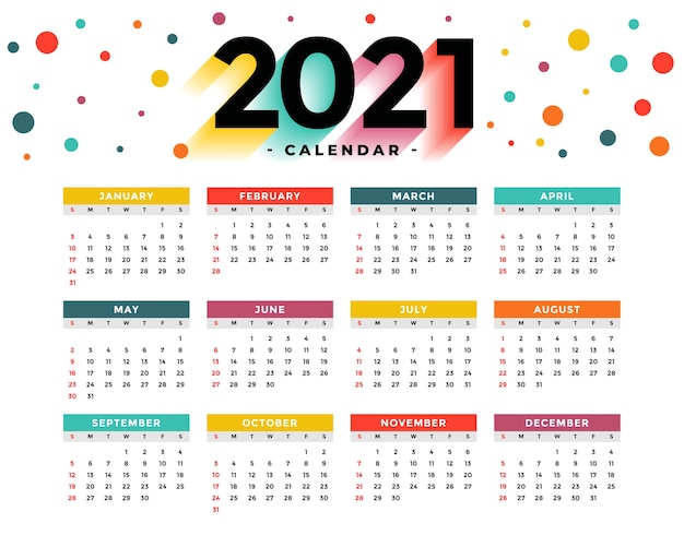 Modèle De Calendrier De Nouvel An Moderne