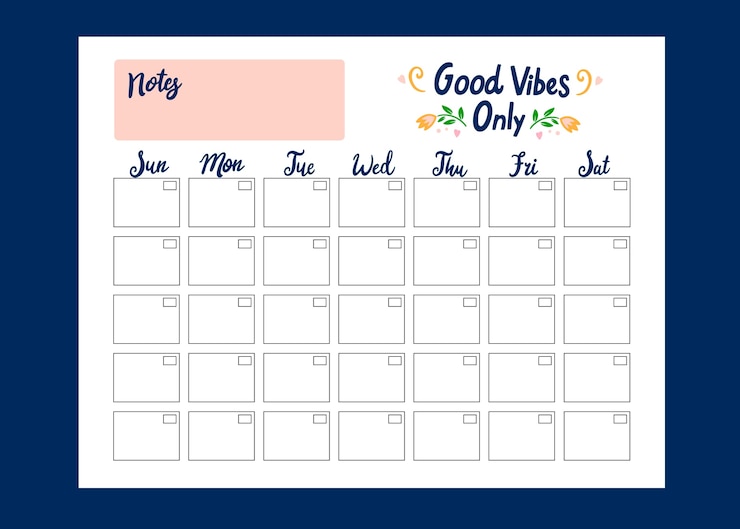 Vecteur gratuit modèle de calendrier de planificateur mensuel 2023 dessiné à la main