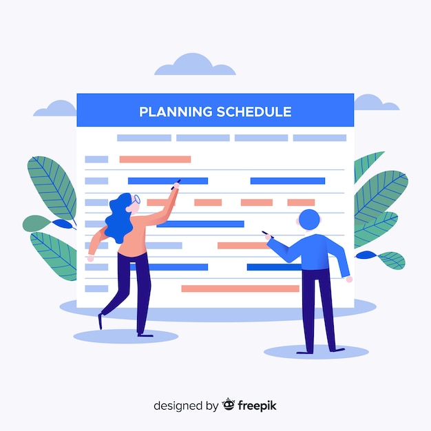 Vecteur gratuit modèle de calendrier de planification