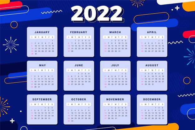 Modèle de calendrier plat 2022