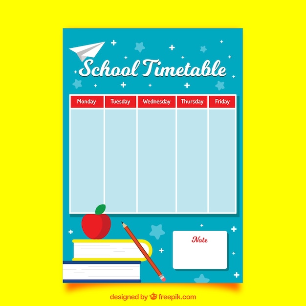 Modèle De Calendrier Scolaire Avec Deisgn Plat