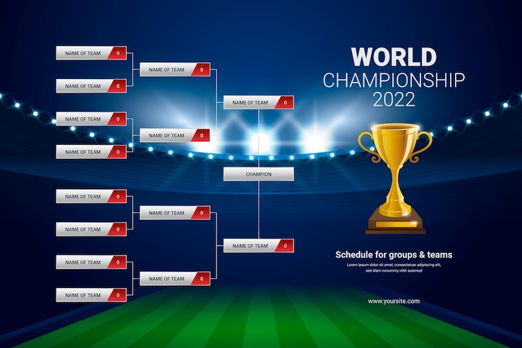 Vecteur gratuit modèle de calendrier de tournoi dégradé