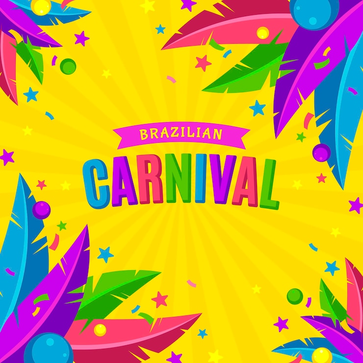 Vecteur gratuit modèle de carnaval brésilien plat