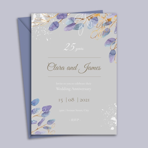 Carte Anniversaire 25 Ans Vecteur Gratuite