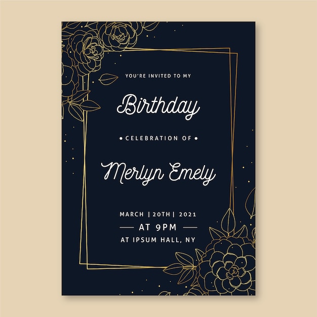 Modèle de carte d'anniversaire élégant