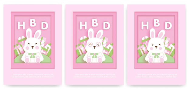 Modele De Carte D Anniversaire Pour Enfants Avec Lapin Mignon Vecteur Premium Modele De Carte D Anniversaire Pour Enfants Avec Lapin Mignon Vecteur Premium