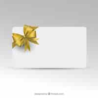 Vecteur gratuit modèle de carte cadeau avec ruban doré