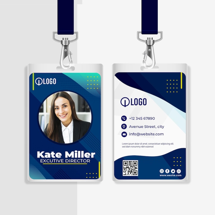 Vecteur gratuit modèle de carte d'identité commerciale marketing
