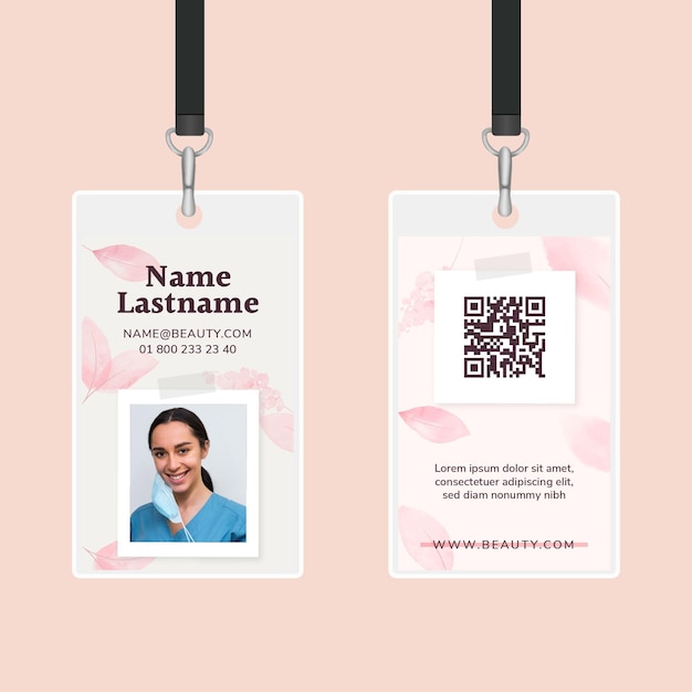 Modèle de carte d'identité de salon de beauté