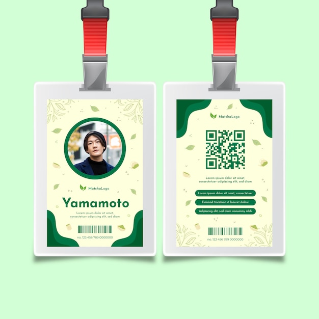 Modèle De Carte D'identité De Thé Matcha