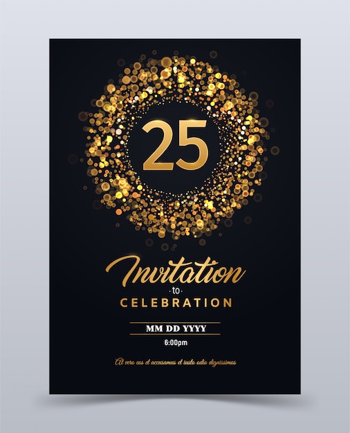 Modele De Carte D Invitation Anniversaire 25 Ans Isole Illustration Vectorielle Vecteur Premium Modele De Carte D Invitation Anniversaire 25 Ans Isole Illustration Vectorielle Vecteur Premium