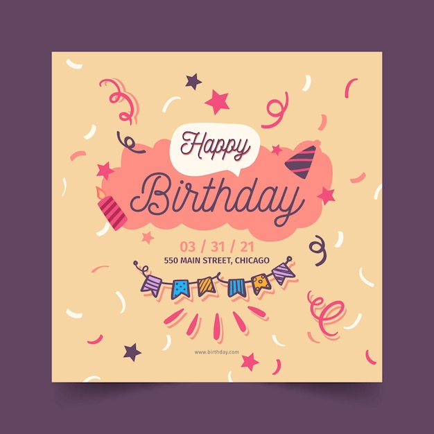 Modèle De Carte De Joyeux Anniversaire