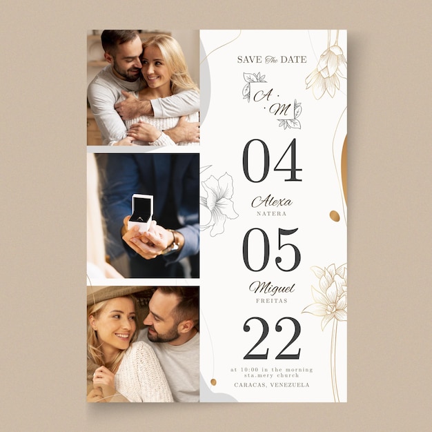 Modèle De Carte De Mariage Minimal