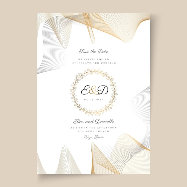 Modèle de carte de mariage minimum