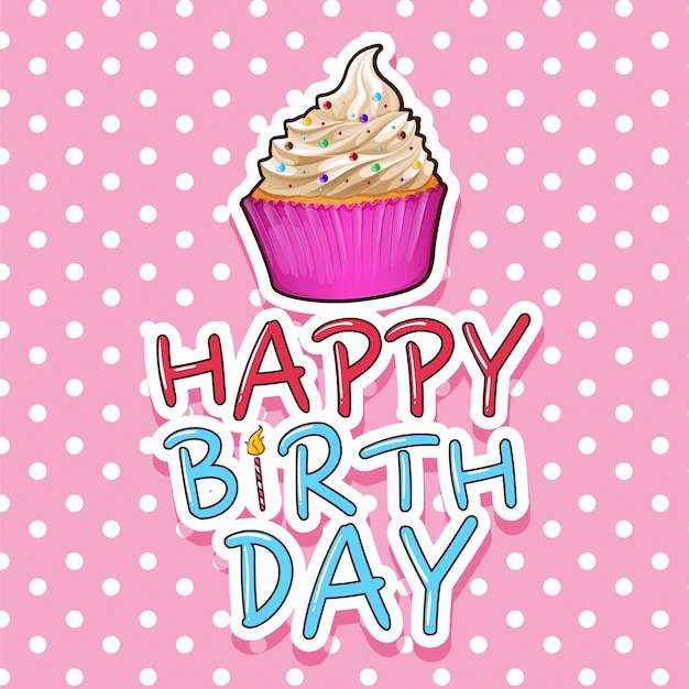 Modèle De Carte Pour Anniversaire Avec Cupcake