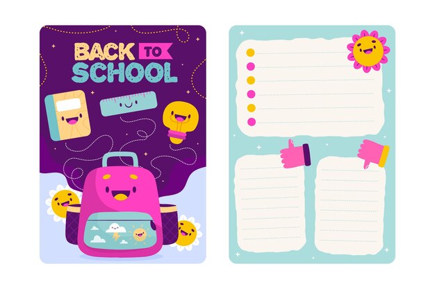 Modèle de carte de retour à l'école
