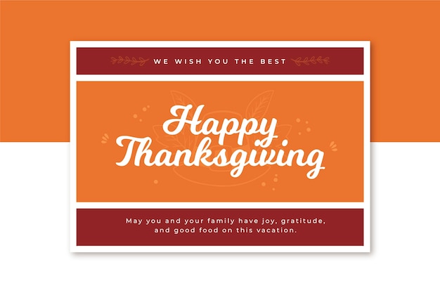 Modèle De Carte De Thanksgiving Horizontal