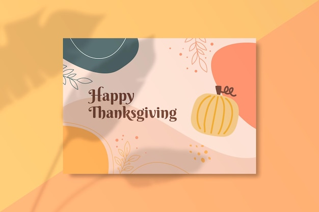 Vecteur gratuit modèle de carte de thanksgiving