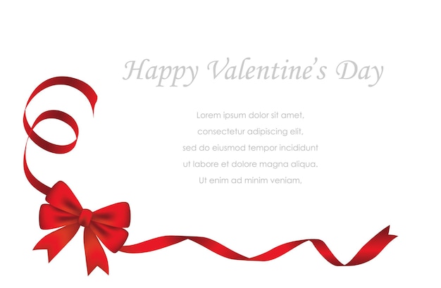Vecteur gratuit modèle de carte vectorielle saint valentin, fête des mères, mariée et noël avec un ruban.