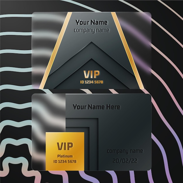 Vecteur gratuit modèle de carte vip luxueux et réaliste