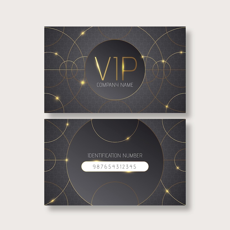 Vecteur gratuit modèle de carte vip sombre dégradé