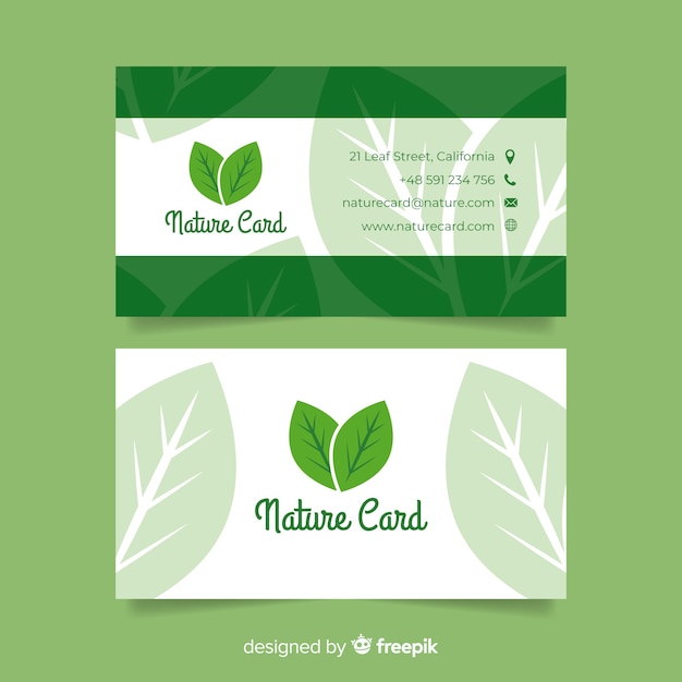 Vecteur gratuit modèle de carte de visite avec concept nature