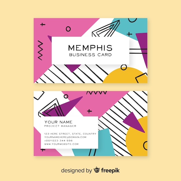 Modèle De Carte De Visite Dans Le Style De Memphis