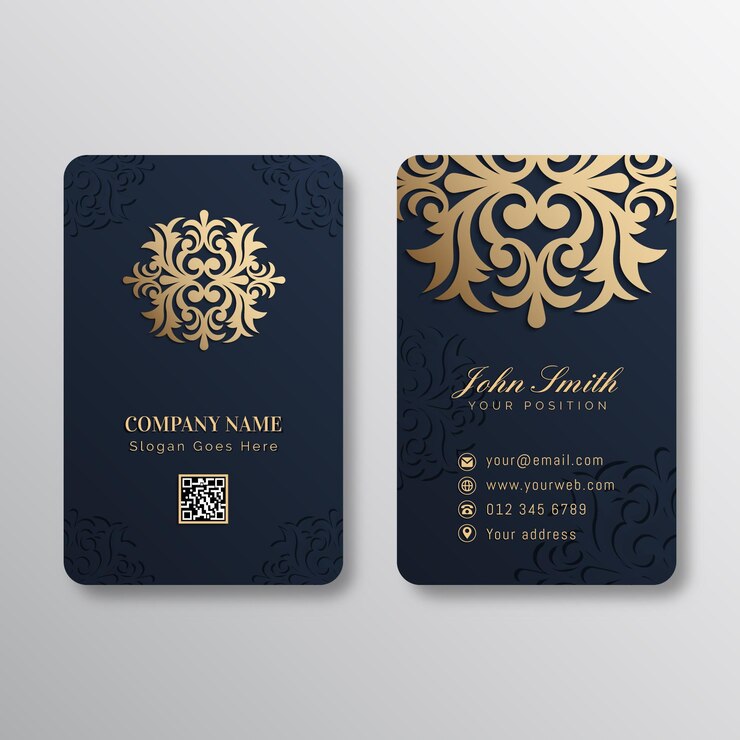 Vecteur gratuit modèle de carte de visite de feuille d'or