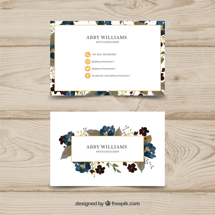 Vecteur gratuit modèle de carte de visite floral aquarelle