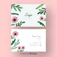 Vecteur gratuit modèle de carte de visite floral élégant