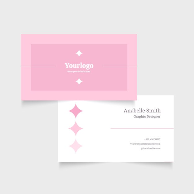 Modèle de carte de visite horizontale minimale plate