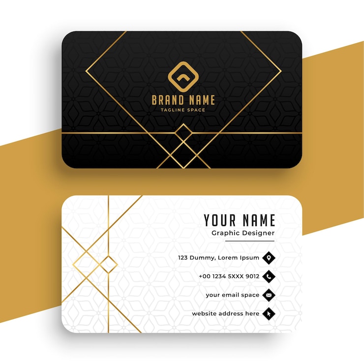 Modèle de carte de visite en or minimal