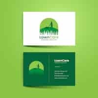 Vecteur gratuit modèle de carte de visite pour l'entretien des pelouses