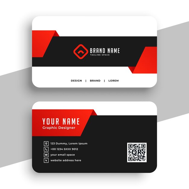 modèle de carte de visite professionnelle moderne pour les entreprises individuelles